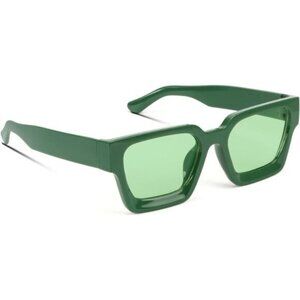 ⚡Men Green Fashion Thick Trendy Square Shades Rectangle Designer SunGlasses